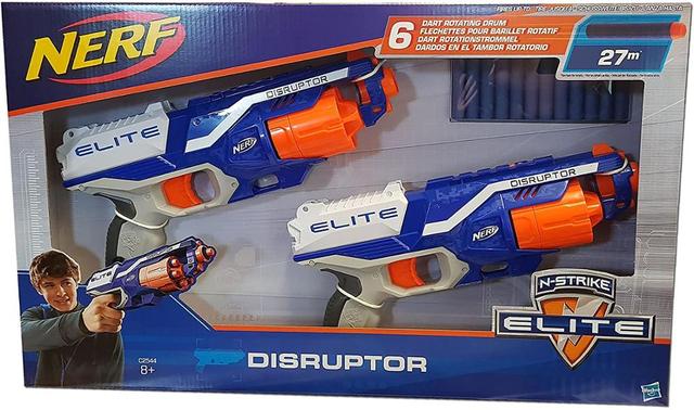 Nerf n-strike elite disruptor, pacote de 2 pistolas com capacidade de 6  dardos em jogo de tambor rotativo para crianças - AliExpress